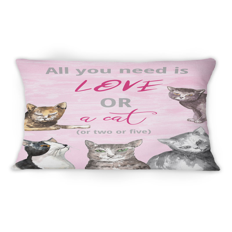 Card For Catlovers - Coussin décoratif imprimé Glam 1