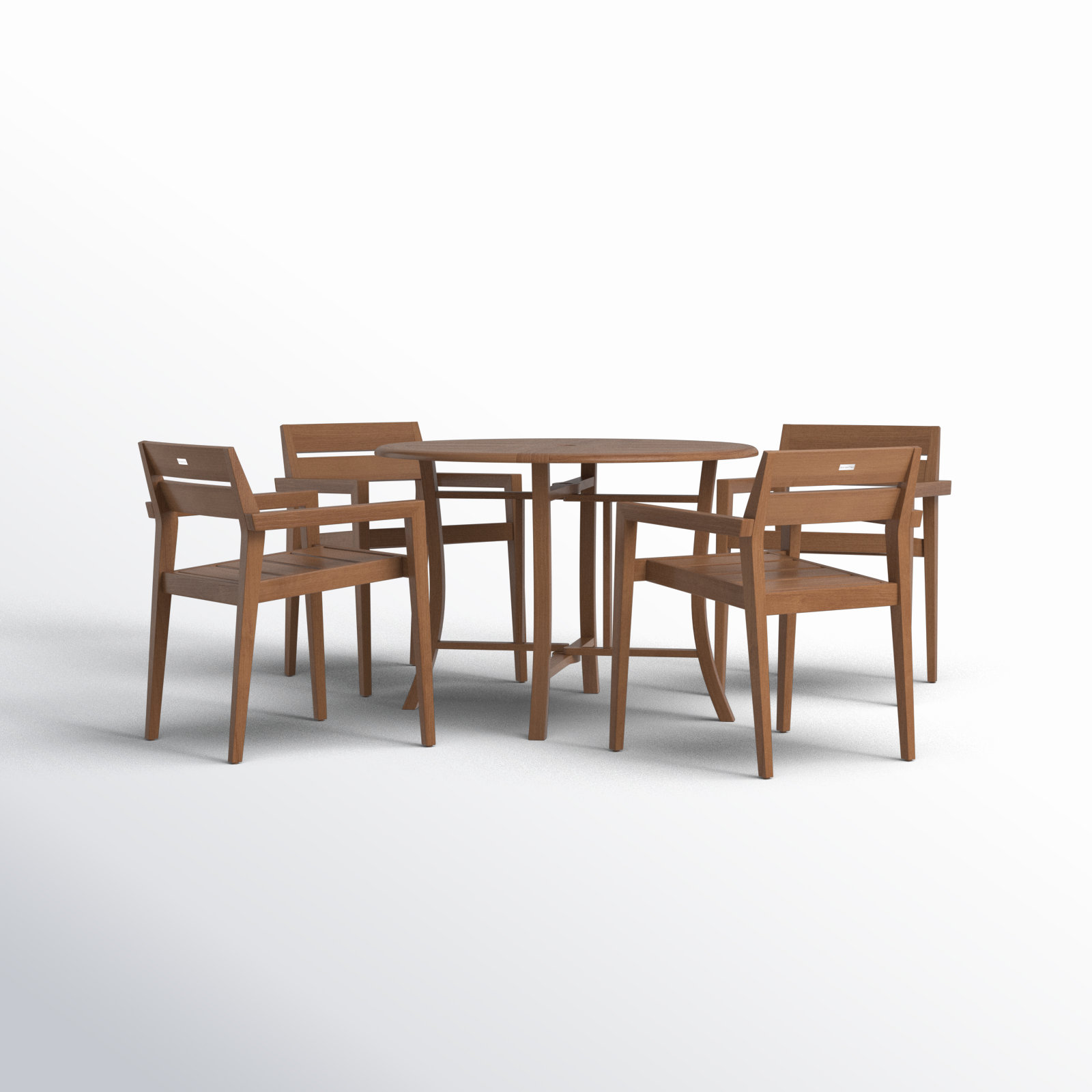 Kinsler Round 4-Person Outdoor Dining Set, 30" H x 48" W x 48" D