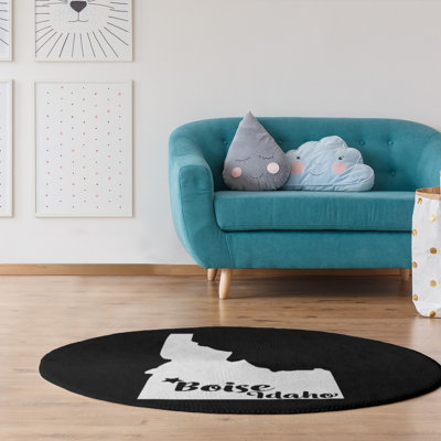 Tapis noir de idaho en poly-chenille boise