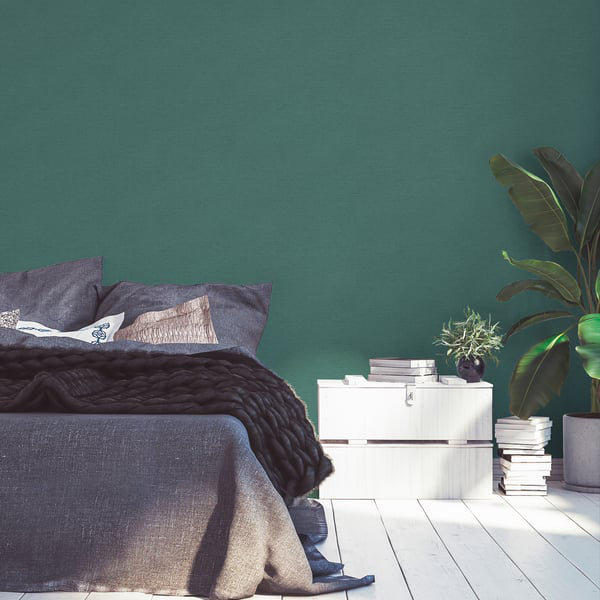 Flourish 10.05m x 53cm Textured Wallpaper Roll, Green