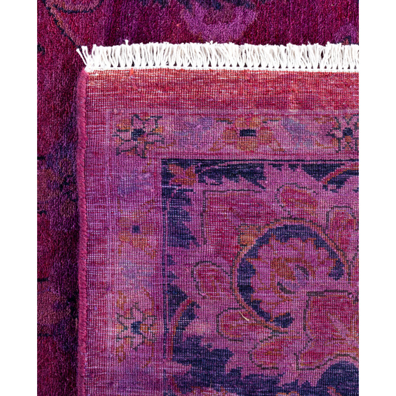 Overdyed Hand-Knotted Wool Modern-Contemporary Purple Area Rug 6' 1" x 9' 0"
