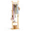 Porte-manteau en bois massif, design compact, construction en bois d'hévéa et profil haut-1843855871