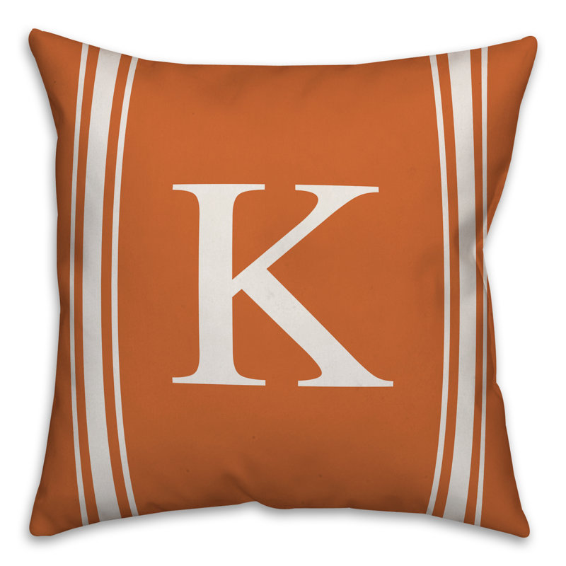 Striped Throw Pillow, K, Orange