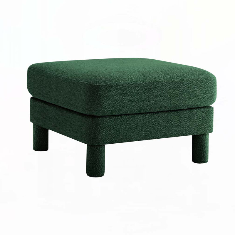 Boucle Upholstered Ottoman For Sectional, Green