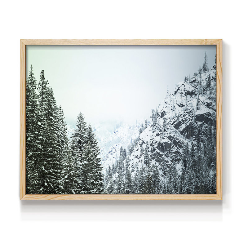 Snowfall in Cascadia II V1 -Framed Print - Restickable, Naturel, H 16 po x l 20 po