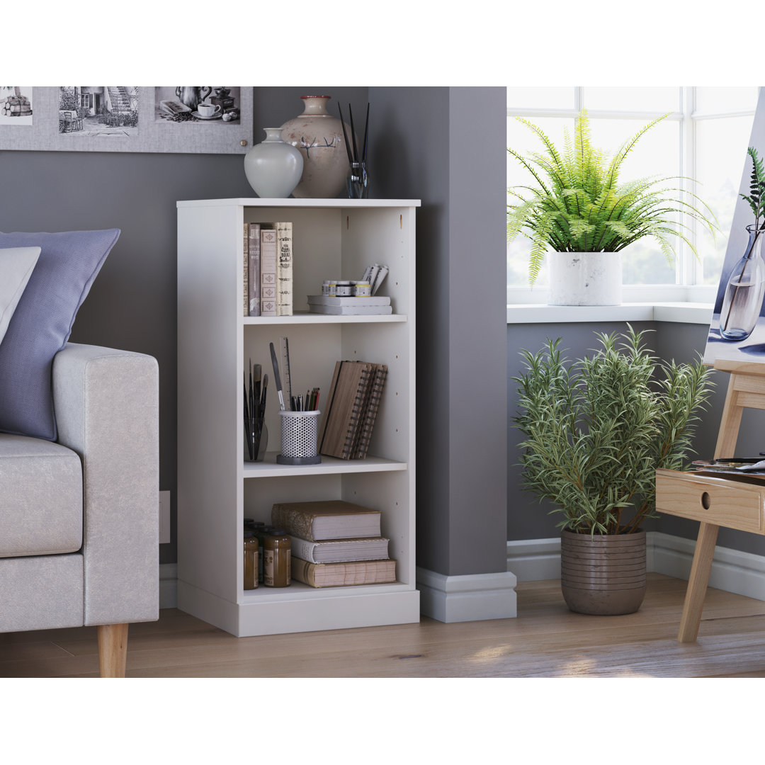 100% Solid Wood 16.5" Modular 3-Shelf Bookcase Cabinet with Adjustable Shelves Ebern Designs 