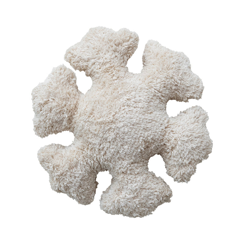 Charming Cotton Tufted Snowflake Pillow