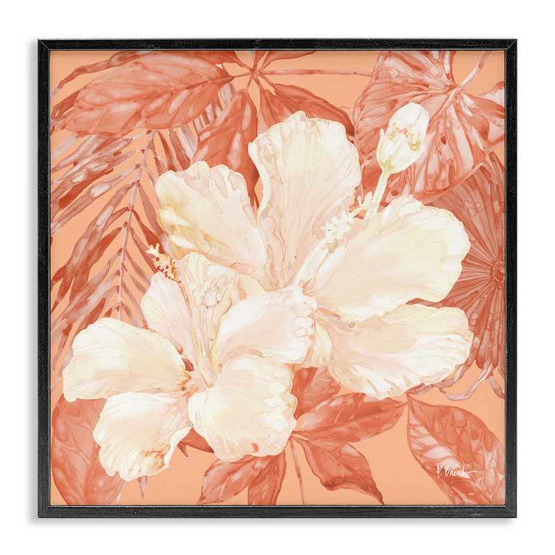  Hibiscus bouquet de fleurs, estampe numérique par Paul Brent, H 12 po x l 12 po, Giclée encadrée noir minuit
