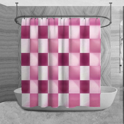 Mechele Checkered Shower Curtain