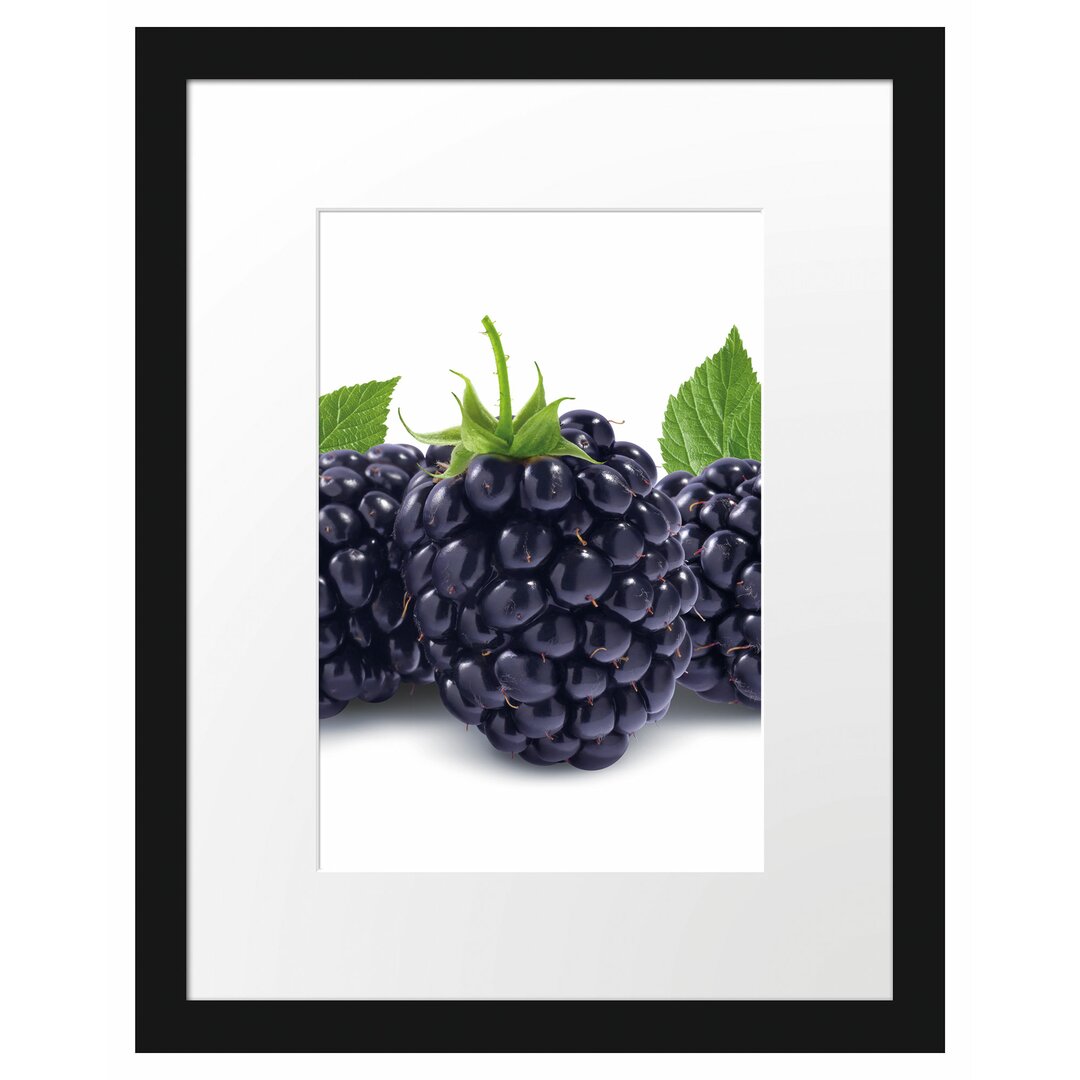 Gerahmtes Poster Leckere Brombeeren