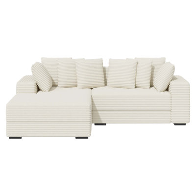 Canapé modulaire réversible en velours côtelé de 111 pouces avec méridienne en L, canapé-lit très grand pour le salon et la chambre à coucher