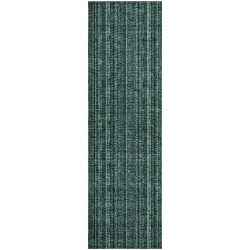 Premium Machine Washable Prisco Teal Rug, Runner 2'3" x 7'6"