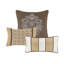 Édredon 7 pièces très grand - brun / doré, avec coussins décoratifs brun / doré, coutures élégantes-121400164-121400167