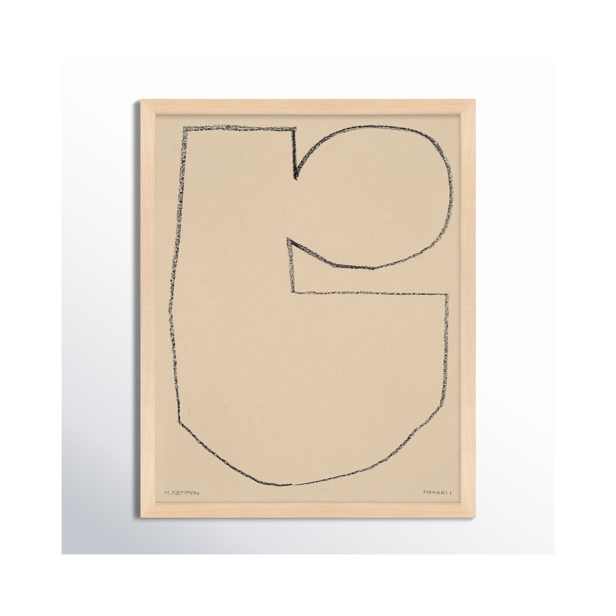 Outlines 5 by Michael Kempen, 16" W x 20" H, Maple Framed