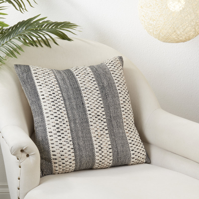 Josette Collection Striped Cotton Pillow Cover, 20"H x 20"W, Square
