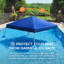 Abri flottant SUNJOY 3 m x 3 m pour piscine, tonnelle pliante à hauteur réglable, structure en acier et aluminium, flotteurs en PVC, 2 ancres lestées, pompe à main et sac de transport, bleu marine-88974336