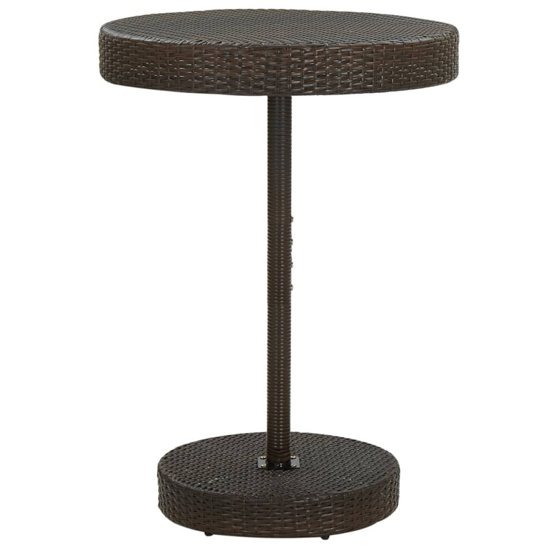 Table de bar en rotin, Marron, 23,8 po x 41,7 po (diamètre x H)