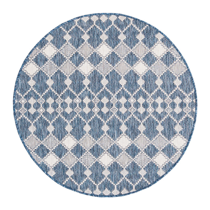 Tapis extérieur bleu Traliccio, Rond 4 pi