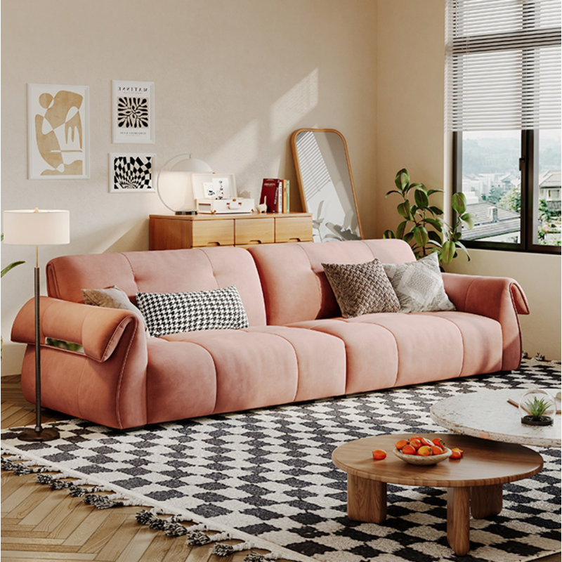Canapé Creative Minimalist, Rose, H 35,83 po x l 98,43 po x P 39,37 po