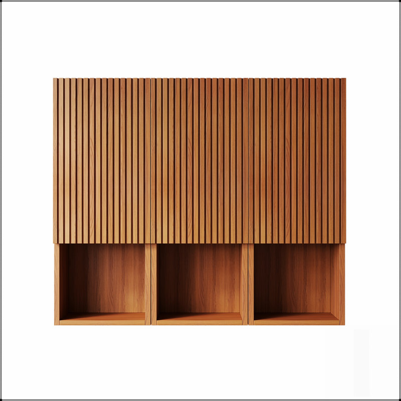 Armoire murale polyvalente pour salle de bain de 41 pouces avec 3 armoires, portes et compartiments ouverts, idéale pour le rangement organisé et l'efficacité de l'espace