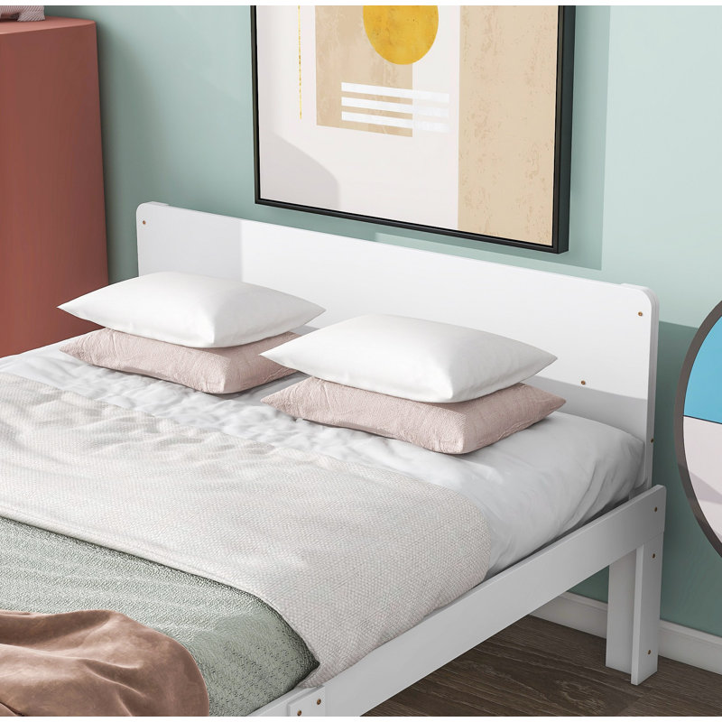 Platform Bed, White, Full / Double