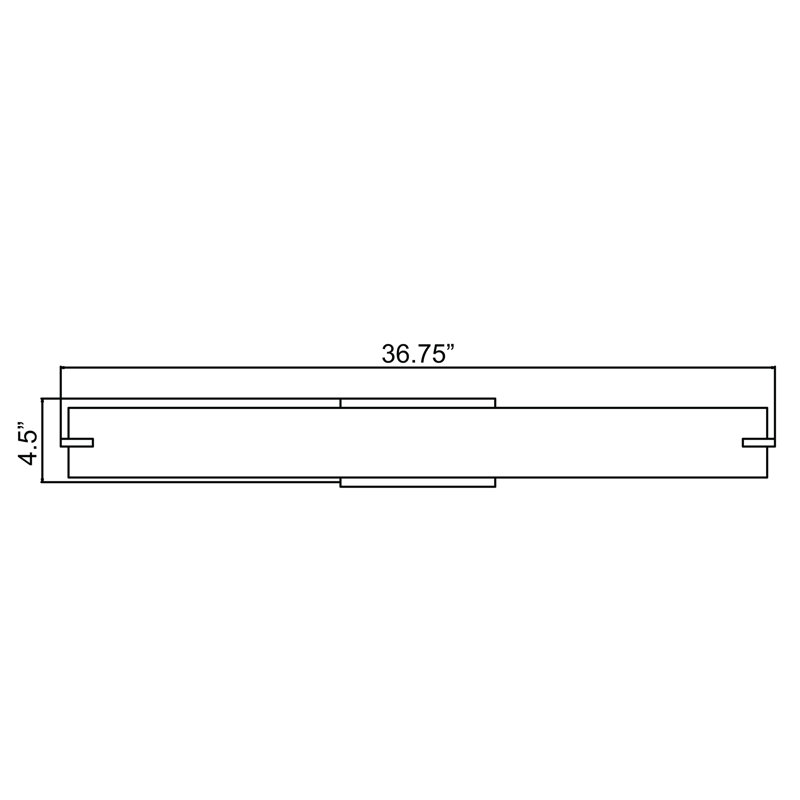 Schrager Dimmable LED Vanity Light, 5" H x 37" W x 5" D