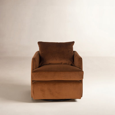 Upholstered Swivel Barrel Chair