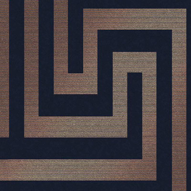 Geometric Metallic Wallpaper Double Roll, Navy Blue
