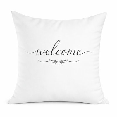 Indoor / Outdoor White Square Throw Cushion Cover