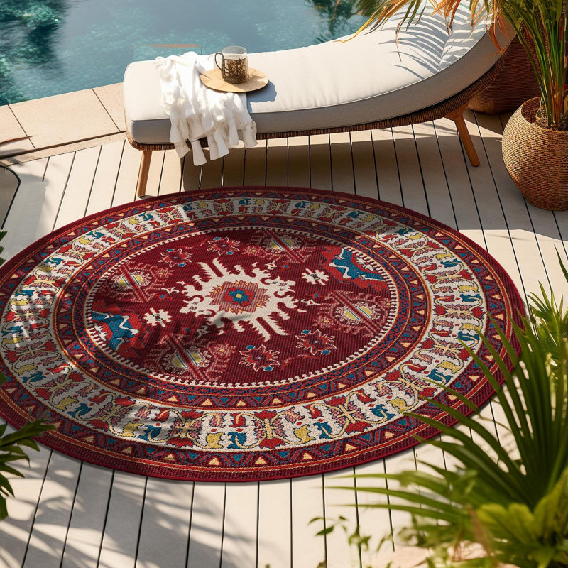 Tapis intérieur / extérieur Loreto Higgin, Rond 4 pi 1 po