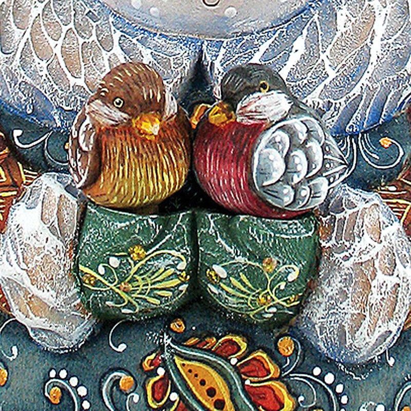 Accent décoratif en bois de l’ancien monde et de Noël bonhomme de neige