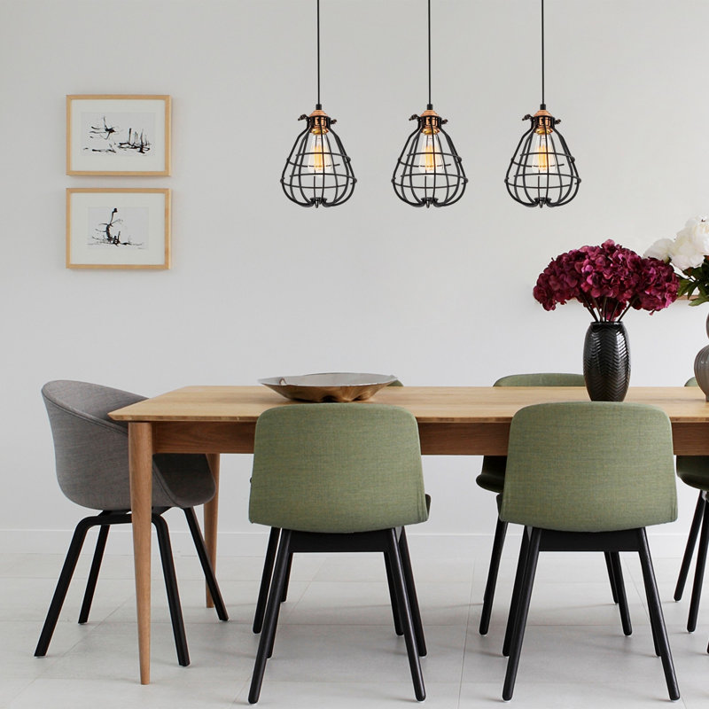 Luminaire suspendu géométrique à 3 lumières pour îlot de cuisine Devize