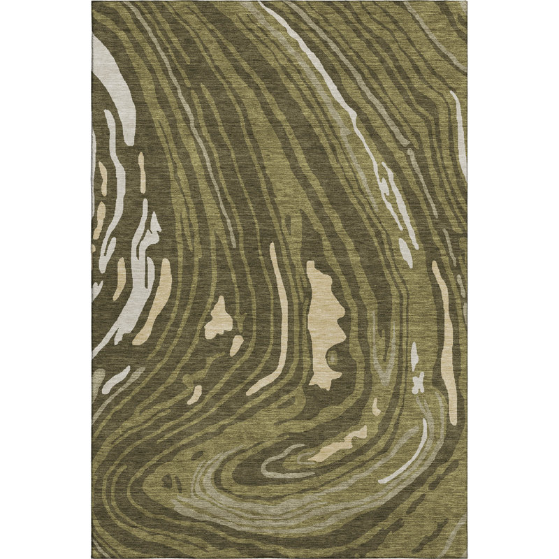 Premium Machine Washable Cossette AMF1051 Swirls Rug, Rectangle 2 pi 6 po x 3 pi 10 po