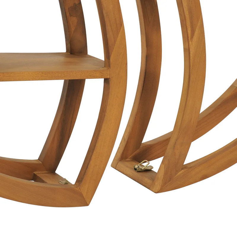 Klemm 4 Piece Circle Teak Solid Wood Accent Shelf
