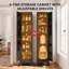 Armoire de rangement 67 po à porte de grange verticale mince avec tablettes réglables - antirouille, armoire haute de qualité supérieure et peu encombrante-86373062