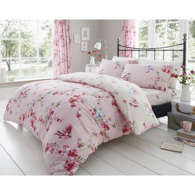 NightComfort Night Comfort Pink Tea Rose Cotton Rich Duvet Cover