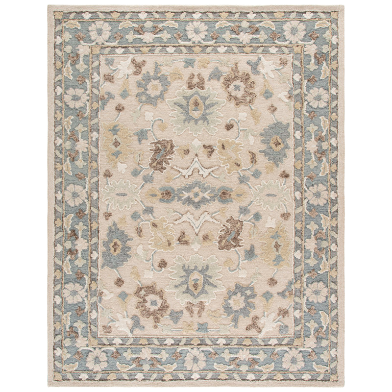 Tapis d'intérieur en laine et coton touffeté à la main ébène, Rectangle 8 pi 0 po x 10 pi 0 po