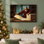 «Santa Claus Wrapping Gift in Rustic Workshop Christmas», art mural sur toile-303466672
