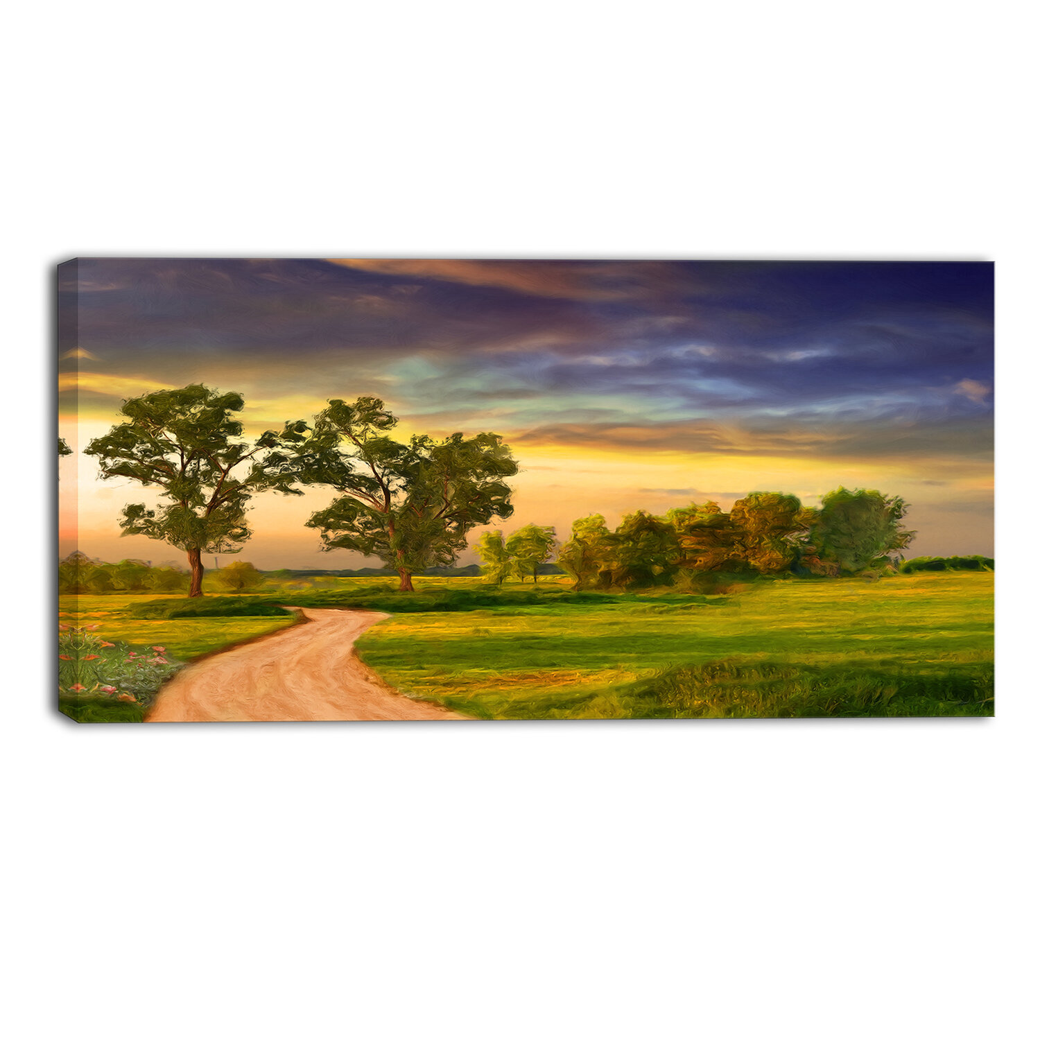 Large Landscape artwork Oil Painting on Canvas - Modern Wall Blissful  Sunrise 2