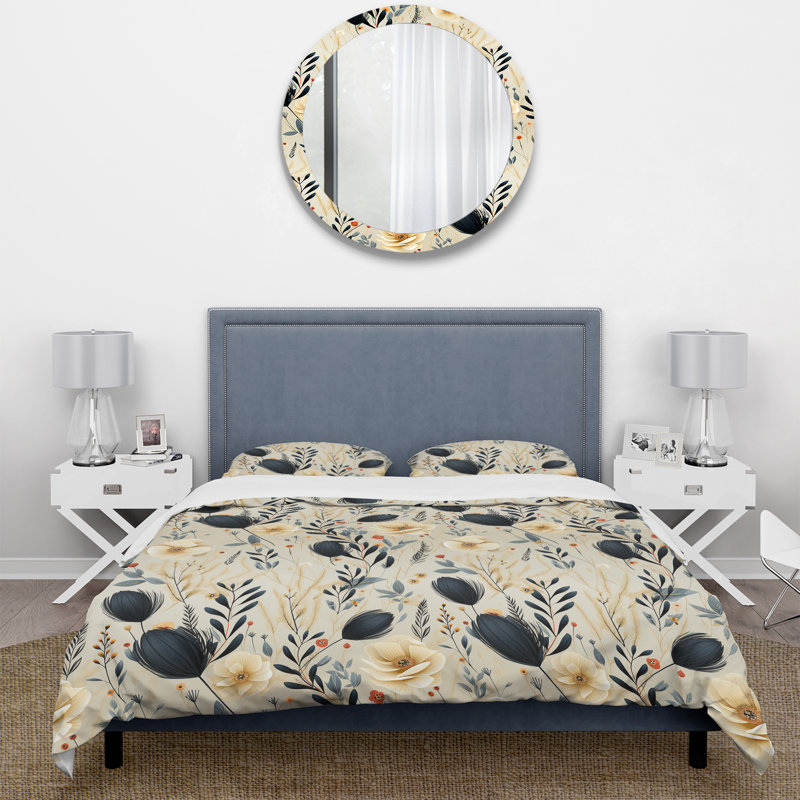 Ensemble de housse de couette Nomadic Elegance Boho Ferns, Housse de couette pour très grand lit et 2 très