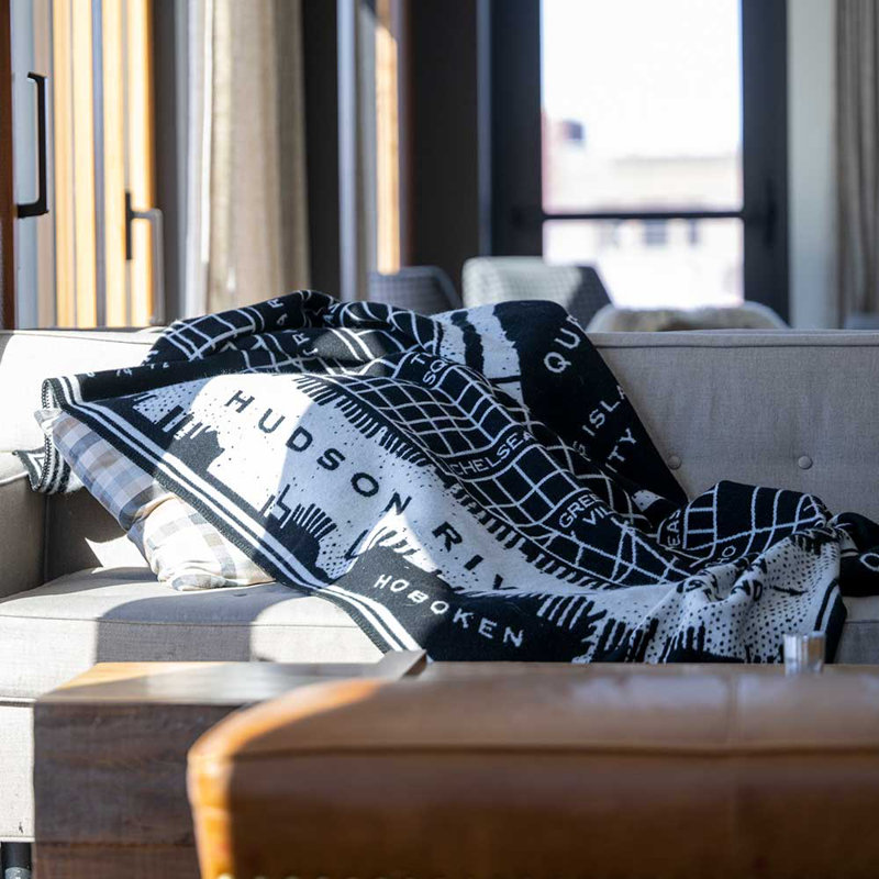 New York City Map Wool Throw
