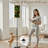 PeeNoke 68.5" Standing Floor Lamp Bitter Melon Vine Seamless Green Leaves Yellow Flowers Black Dimmable Metal Pole Lamp with Linen Lampshade LED Bulb Included