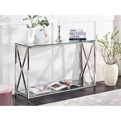 Bruun 120 cm W Tempered Glass Top Console Table