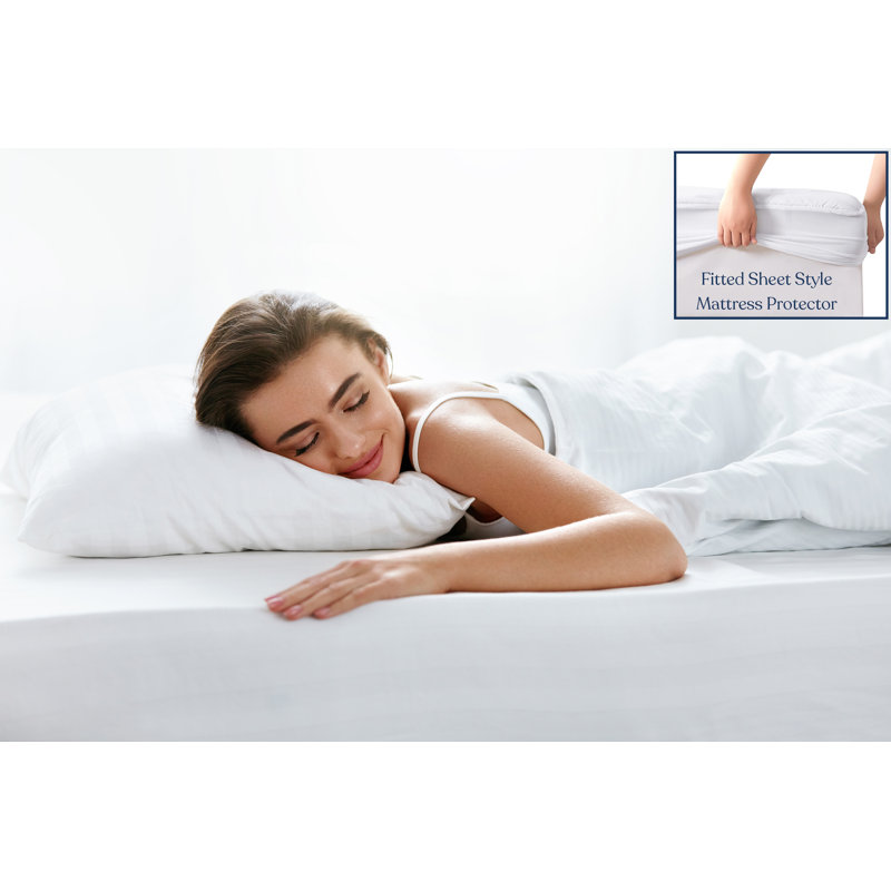 Delara Twin White Organic Cotton Mattress Protector