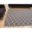 Tapis gris transitionnel en laine tissé à plat à la main Onamia-432818423