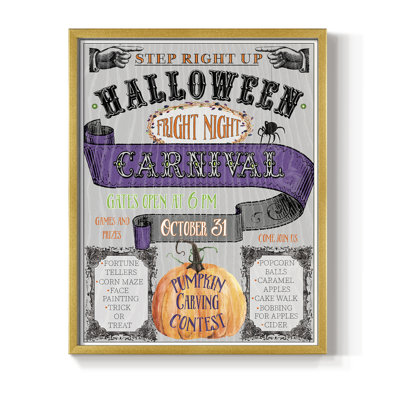 Carnival Sign Framed Print - Solid Wood