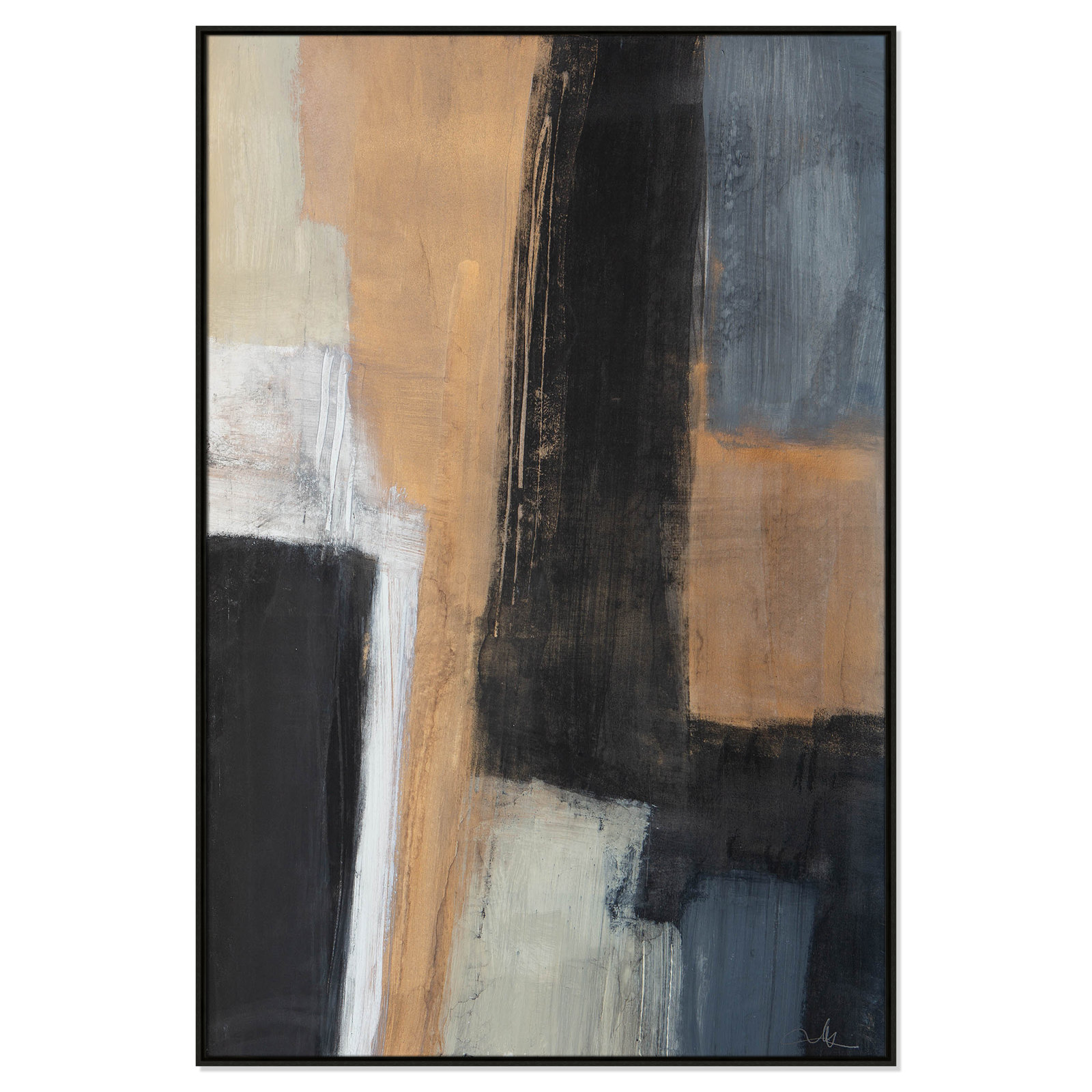 Calderon "Metallic Slate I" Print, 61.5" H x 41.5" W x 2" D, Espresso