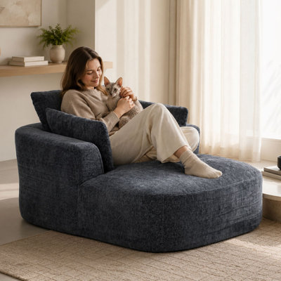 MIMO Chenille Foam Recliner Sofa Bed
