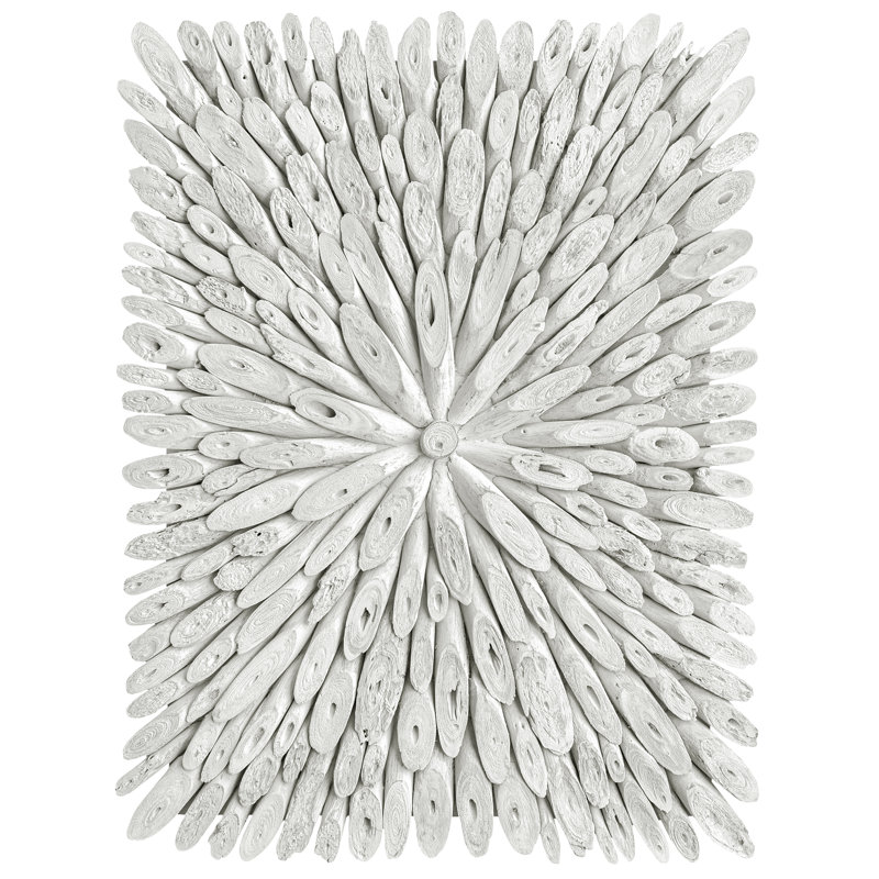 Bahama Whitewashed Wood Sunburst Wall Decor