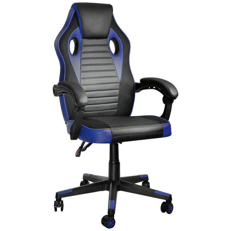 Fauteuil de jeu inclinable, pivotant et réglable PC and Racing, Bleu